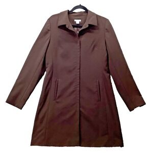 Halogen Dress M Brown Wool Blend Full Zip Fully Lined Shift Long Sleeve Pockets